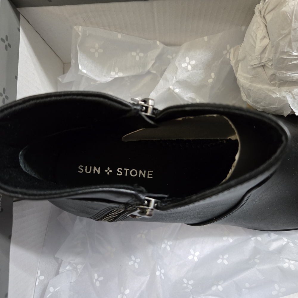 Sun + Stone Women's Black Ankle Boots